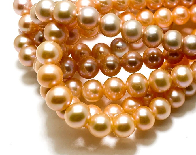Natural Genuine Japan Pearl Akoya 9-10mm High Quality Light Pink Luster Pearl Beads Grade AAAAA High Quality Natural Pearl Beads - RN20