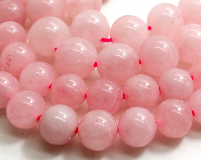 Rose Quartz Beads, Natural Polished Smooth High Quality Pink Rose Quartz Round Gemstone Beads (4mm 6mm 8mm 10mm) - PG300