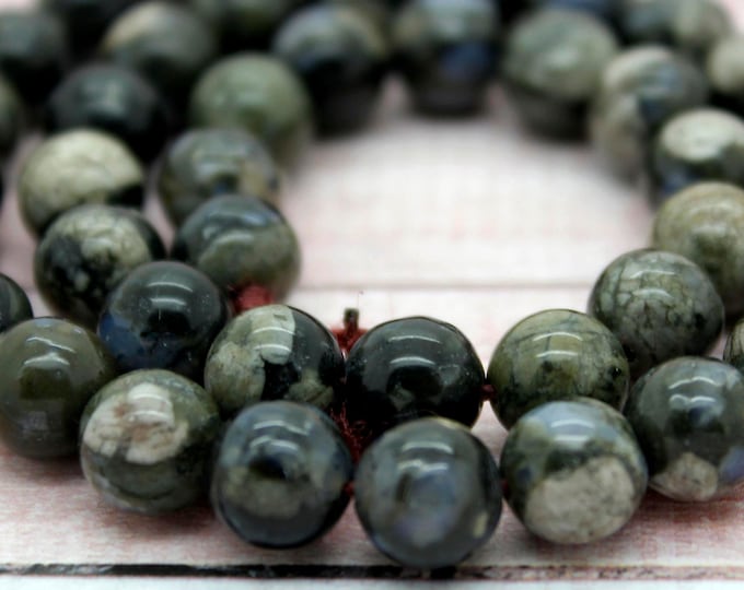 Natural Que Sera Round Polished Smooth Round Gemstone Beads (4mm 6mm 8mm 10mm) - PG14