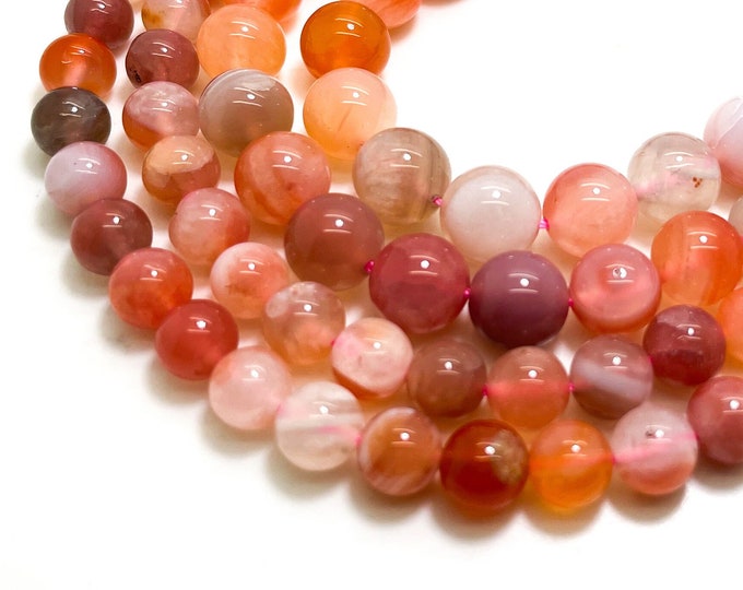 AAA Natural Cherry Blossom Agate Beads 6mm 8mm 10mm Round Beads Flower Agate Polished Round Gemstone Beads- RN143