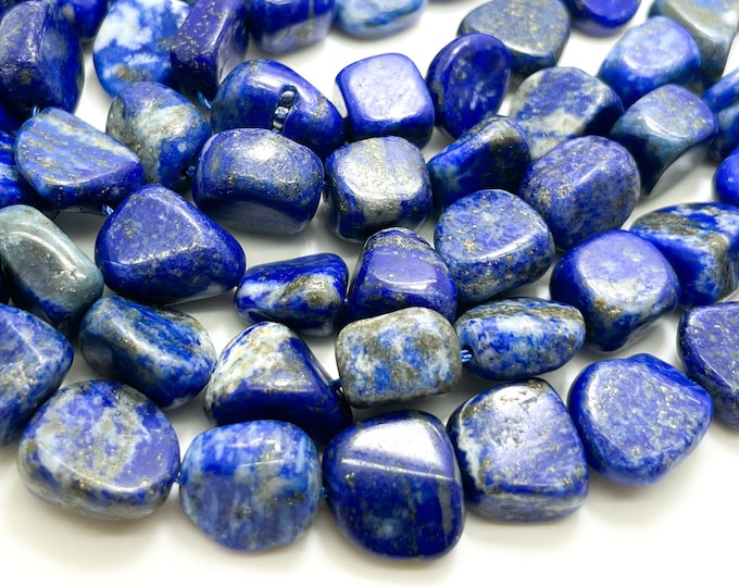 Blue Sodalite Beads, Natural Sodalite Polished Nugget Pebble Round Barrel Gemstone Beads - PG318