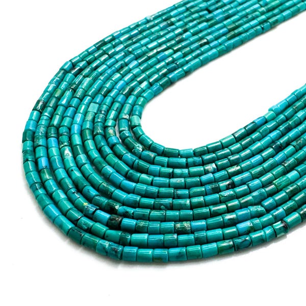 Natural Blue Kingman Turquoise Heishi Beads 2mm 4mm Arizona Turquoise for Jewelry Making - PGS409