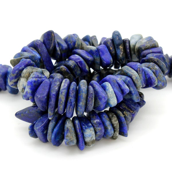 Lapis Lazuli, Natural Lapis Small Nugget Flat Chips Pebble Assorted Size Loose Smooth Rough Gemstone Beads - PGS134