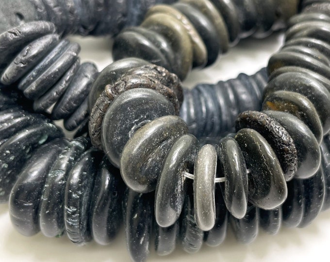 Howlite Beads, Rough Flat Nugget Chip Dark Brown Black Howlite Beads (Assorted Size) - PGS40