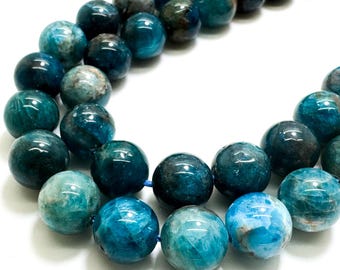 Natural Apatite Beads, Genuine Apatite Smooth Round Sphere Ball Stone Gemstone (6mm 8mm 10mm 12mm) - RN02