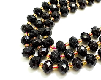 Natural Red Garnet Faceted Rondelle 5mm x 8mm Gemstone Beads - PGS321