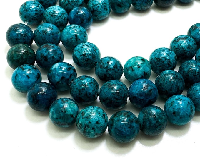 Turquoise Blue Jasper Smooth Polished Round 8mm Gemstone Jewelry Making Beads - RN198B1