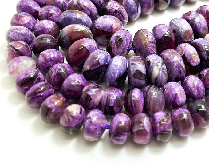 Rare Purple Muscovite Natural Gemstone Polished Rondelle 8mm 10mm Beads - PG217