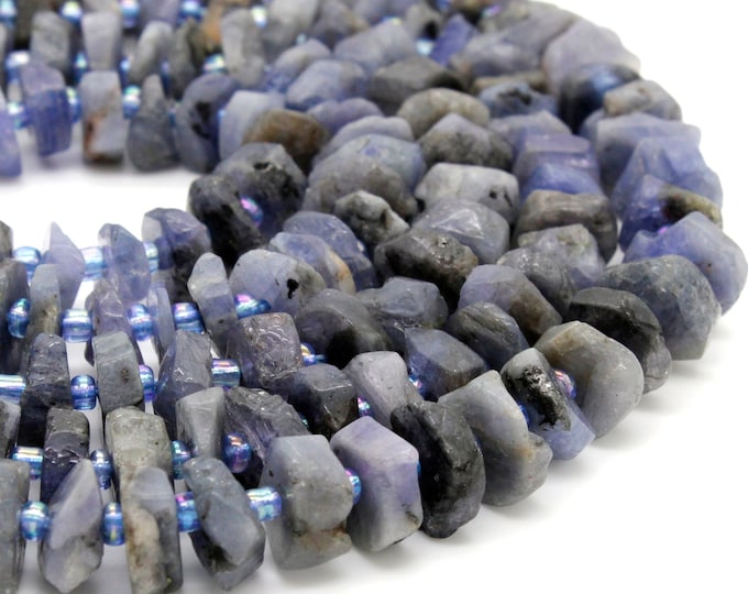 Tanzanite Beads, Natural Tanzanite Raw Chips Nuggets Rough Cut Irregular Shape Gemstone Beads - RDS04