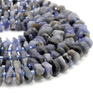Tanzanite Beads, Natural Tanzanite Raw Chips Nuggets Rough Cut Irregular Shape Gemstone Beads - RDS04