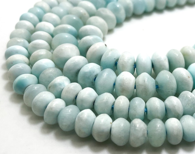 hemimorphite beads, Natural Hemimorphite Rondelle (4mm x 7mm, 5mm x 8mm) Blue Gemstone Beads - RD18