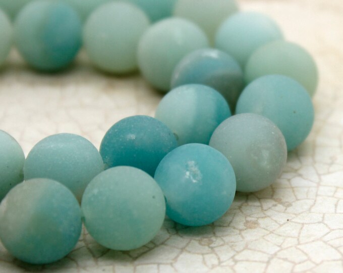 Green Amazonite Beads, Natural Amazonite Matte Round Sphere Natural Gemstone Loose Beads (4mm 6mm 8mm 10mm) PG294