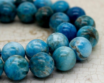 Natural Apatite Beads, Genuine Apatite Smooth Round Sphere Ball Stone Gemstone (6mm 8mm 10mm 12mm) - RN02