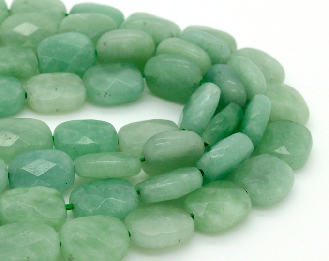 Flat Burm Jade Beads, Natural Burma Jade Flat Faceted Rectangle Loose Gemstone Beads - PGS97