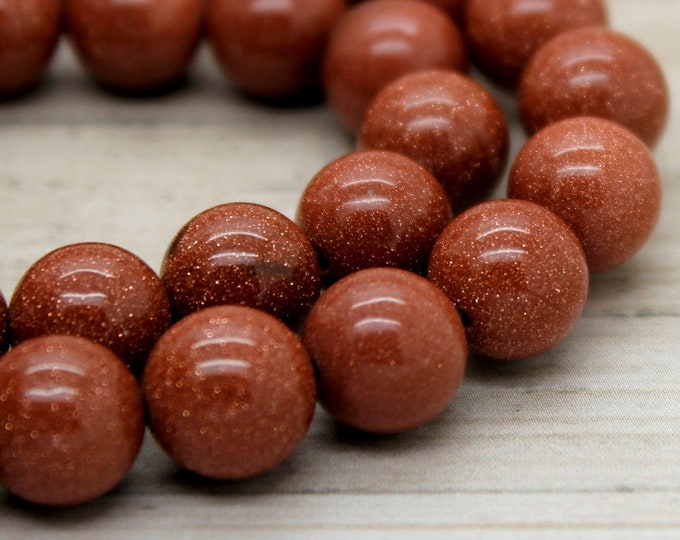 Gold SandStone Beads, Gold SandStone Smooth Polished Round Ball Sphere Loose Gemstone Beads (8mm 10mm 12mm) RN06