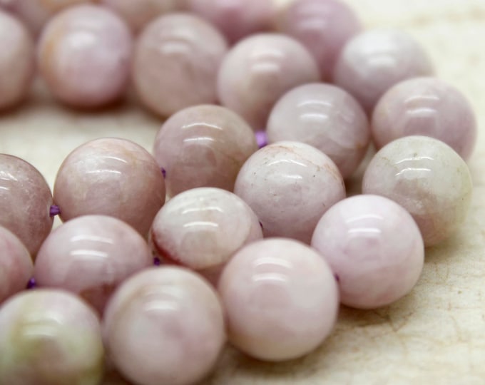 Kunzite Beads, Natural Purple Kunzite Smooth Polisehd Round Gemstone Beads (9mm 11mm 13mm 14mm) - PG25