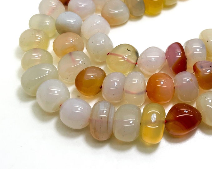 Natural Carnelian Pebbles Smooth Polished Roch Stone Nugget Gemstone Beads (Assorted Size) - PGS388
