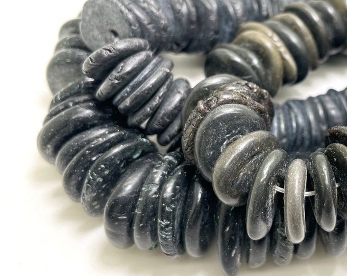 Howlite Beads, Rough Flat Nugget Chip Dark Brown Black Howlite Beads (Assorted Size) - PGS40