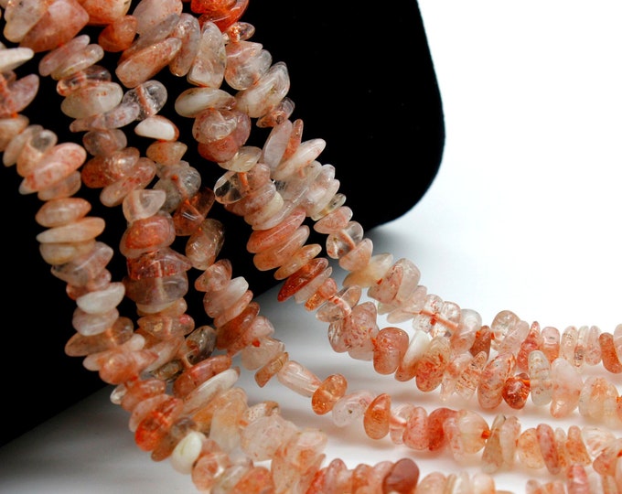 Natural SunStone Golden SunStone Small Chips Pebble Nugget Gemstone Beads - PGS107