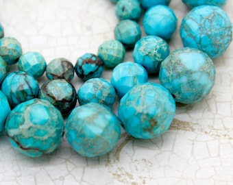 Snake Skin Jasper Faceted Round Gemstone Beads (6mm 8mm 10mm 12mm)