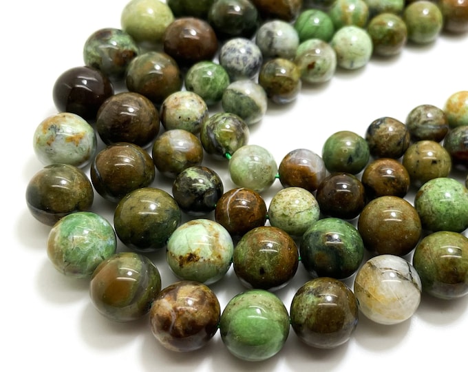 Natural Green Opal Smooth Round Polushed Sphere 8mm 10mm Gemstone Beads - PG276B