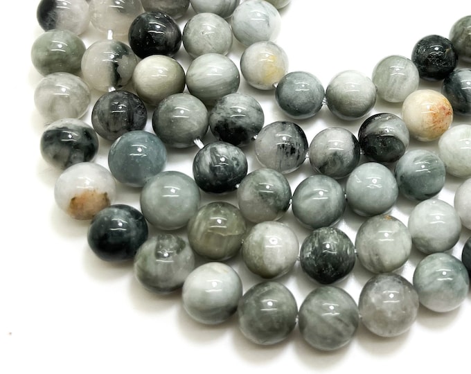 Natural Hawks Eye Eagle Eye Polished Smooth Round 8mm Gemstone Beads - PG45B