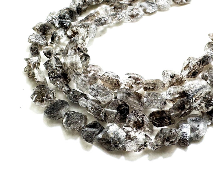 Raw Natural Herkimer Diamond Quartz Small Nugget Chips Natural Gemstone Beads - PGS24B