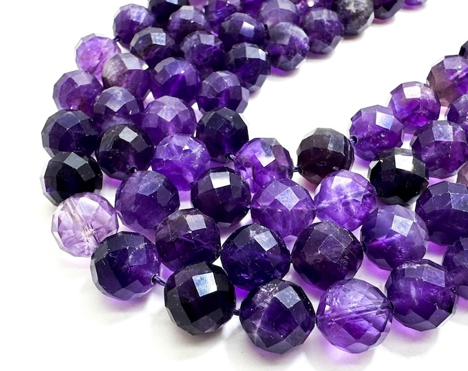 AA Amethyst Beads, Natural Purple Amethyst Faceted Round Gemstone Beads 4mm 7mm 10mm - RNF57