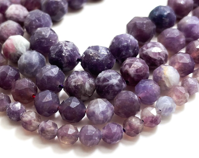 AAA High Quality Natural Purple Tourmaline 6mm 8mm 10mm 12mm Faceted Round Gemstone Beads - RNF16