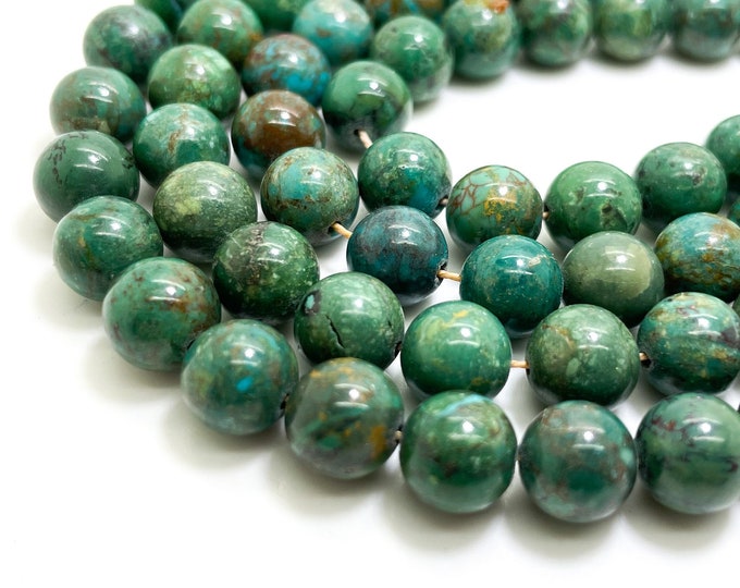 Natural Turquoise Beads, Genuine AAA Polished Smooth Round Turquoise Gemstone Beads - 8mm - RN147