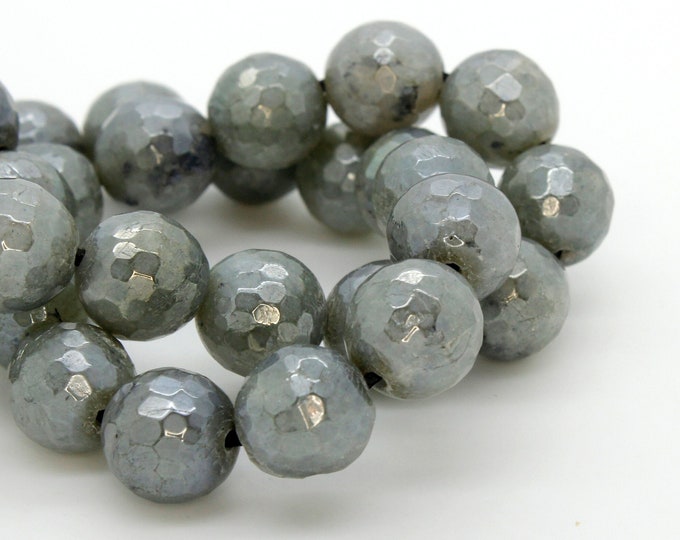 AAA Labradorite Beads, Gorgeous Mystic Labradorite, High Quality Faceted Round Sphere Loose Gemstone Beads - 8mm, 10mm, 12mm - RNF82