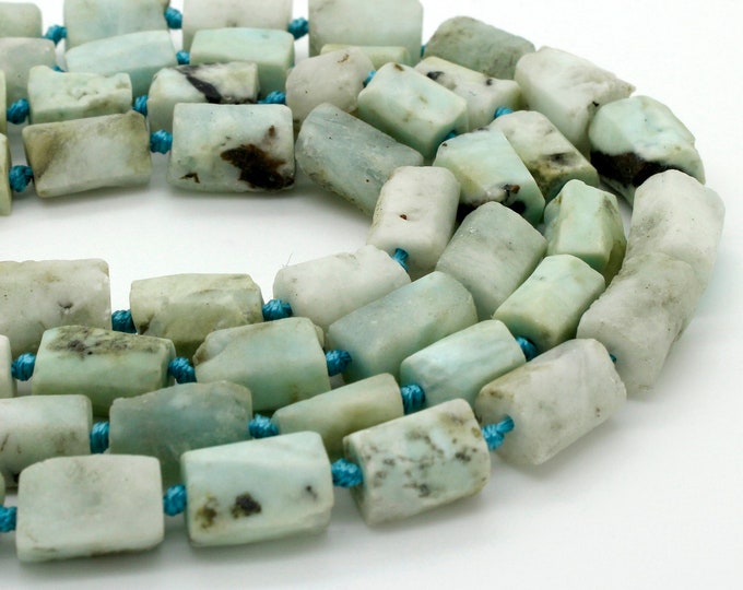 Larimar, Natural Larimar Rough Cut Nugget Cube Chips Loose Gemstone Assorted Size Beads - PGS184