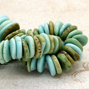 Howlite Beads, Rough Flat Nugget Chip Light Blue Howlite Beads (Assorted Size) - PGS95