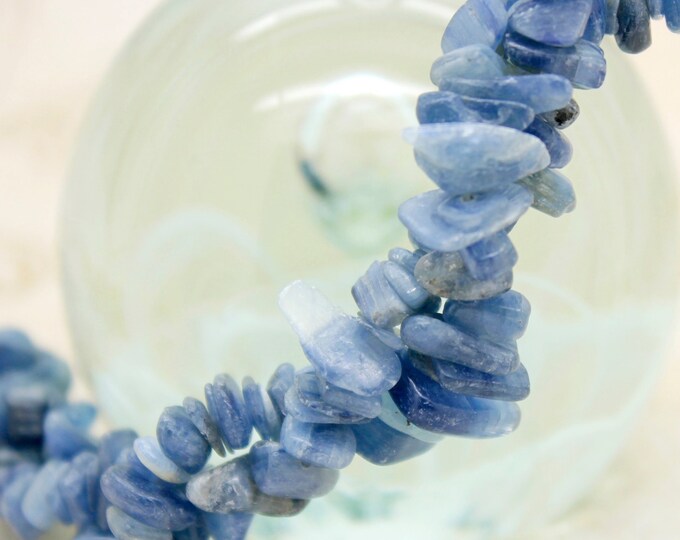 Kyanite Beads, Natural Blue Kyanite Small Natural Gemstone Rough Nugget Chips Losse Bead PG233