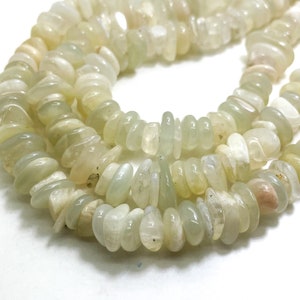 Natural Creamy White Moonstone Polished Pebble Flat Chips Nugget Assorted Size Gemstone Beads - PG80