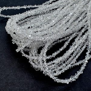 Genuine Herkimer Diamond Beads Natural 2.5-3mm Tiny Raw Crystal Points • High Clarity Double Terminated Quartz Artisan Jewelry Supply PGS24A