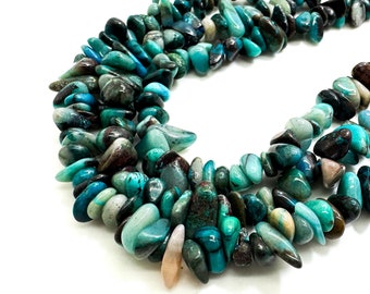 Natural Apatite Beads, Blue Apatite Pebble Chips Nugget Assorted Size Natural Gemstone Beads - PGS116