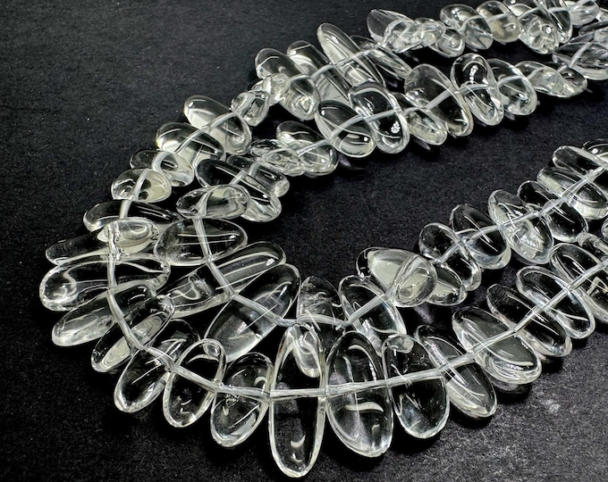 Natural Clear Quartz Freeform Chip Irregular Slab Flat Shapes Stick Gemstone Beads - PGS214