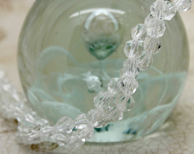 Quartz Gemstone Beads, Clear Quartz Faceted Round Sphere Natural Gemstone Loose Beads - PG269
