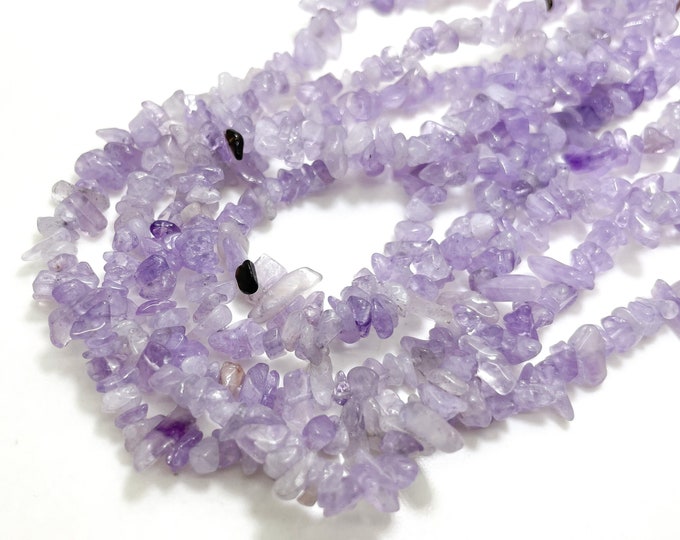 Natural Amethyst Chips, Purple Amethyst Pebble Chips Small Nugget Assorted Size Gemstone Beads - PGS112