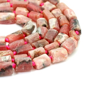 Natural Rhodochrosite Rough Cut Nugget Cube Chips Loose Gemstone Assorted Size Beads - PGS328