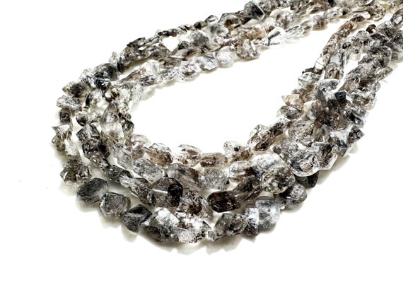 Raw Natural Herkimer Diamond Quartz Small Nugget Chips Natural Gemstone Beads - PGS24B