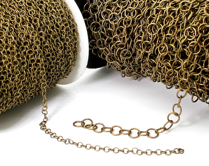 Bronze Round Ring Link Cable Necklace Bracelet Chain for Jewelry Making Finding - PCH16
