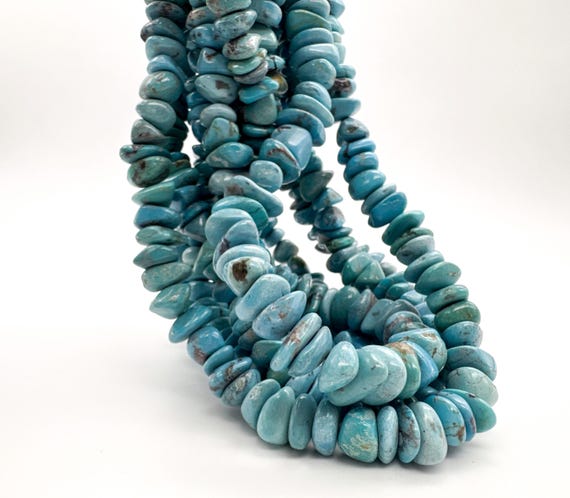 Genuine Natural Blue Arizona Turquoise Nugget Beads 12mm-15mm Polished Pebble Untreated Gemstone for Jewelry Supply - PGS372