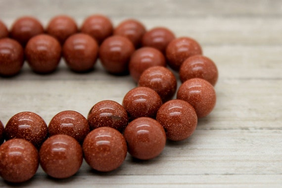 Gold SandStone Beads, Gold SandStone Smooth Polished Round Ball Sphere  Gemstone Beads (8mm 10mm 12mm) RN06