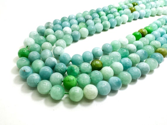 Natural Burma Jade, Green Myanmar Jade Polished Smooth Round Gemstone Beads -PG30A