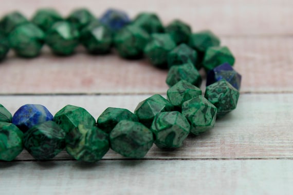 Natural Azurtite Beads, Azurite Round Faceted Natural Gemstone Beads Full Strand - RNF12