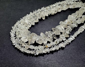 Raw Herkimer Diamond Quartz Beads: Crystal Nuggets for Jewelry Making - PGS24C