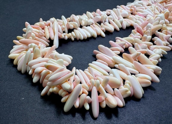 Natural Pink Queen Conch Shell Beads 10-13mm Organic Grain Tooth Shape Soft Pink & Ivory Shell Gemstone for Artisan Jewelry Supply - QC23