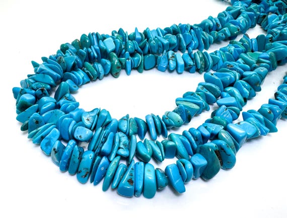 Kingman Turquoise Nugget Beads Genuine 10-12mm Arizona Blue Stone Organic Flat Pebble Shape Gemstone for Artisan Jewelry Supply - PGS372-11